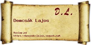 Demcsák Lajos névjegykártya