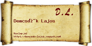Demcsák Lajos névjegykártya